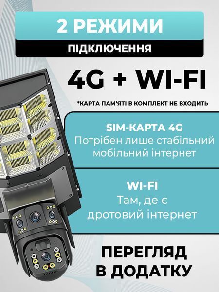 4G/Wi-Fi IP-камера видеонаблюдения с LED-прожектором и солнечной панелью, поворотная 3+3 Мп, автономная, IP66 T_0100513 фото