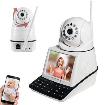 Камера видеонаблюдения Wi-Fi с экраном 3.5", поворотом 360&deg;, датчиком движения и двусторонней связью, белая T_0100465 фото
