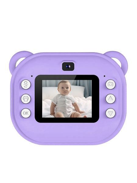 Детский фотоаппарат мгновенной печати без чернил с селфи камерой MP3 плеером и играми фиолетовый T_0100821_1 фото
