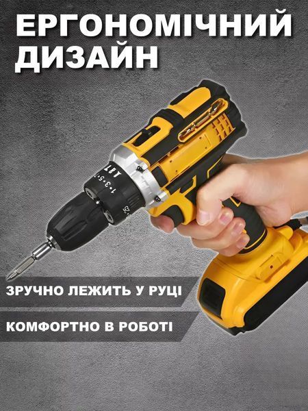 Аккумуляторный шуруповерт с набором бит 12В 2 батареи 25 предметов в кейсе T_2712 фото