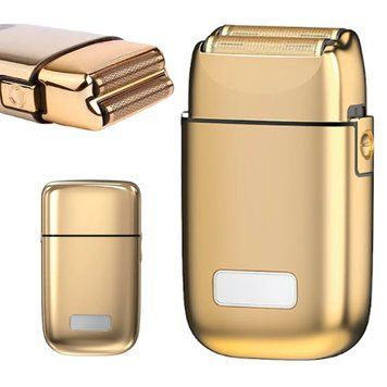 Электробритва мужская шейвер аккумуляторный 1400 mAh 120 мин LED индикатор золотистая T_0101680 фото