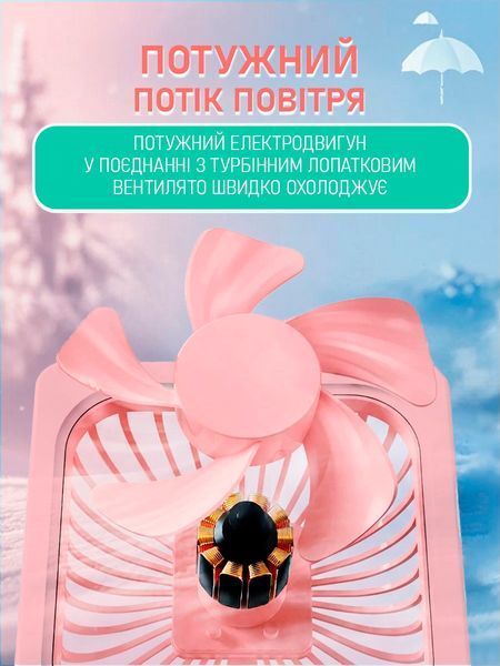Настільний міні-вентилятор 18650, 5 швидкостей, USB Type-C, нахил 180&deg;, рожевий T_0102100 фото