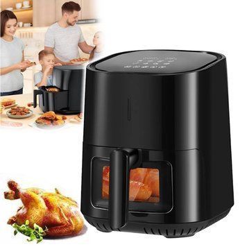 Аэрофритюрница 4 л, 1200 Вт, 8 программ, с окошком, LED дисплей, черная Т_2938 фото