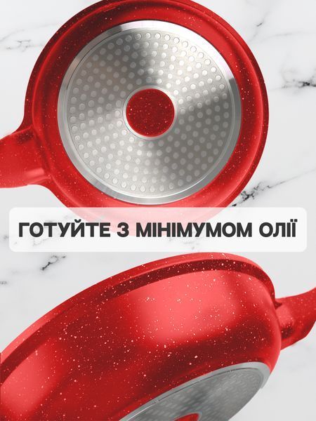 Набор квадратной посуды с гранитным покрытием, три кастрюли и сковорода Т_2836 фото